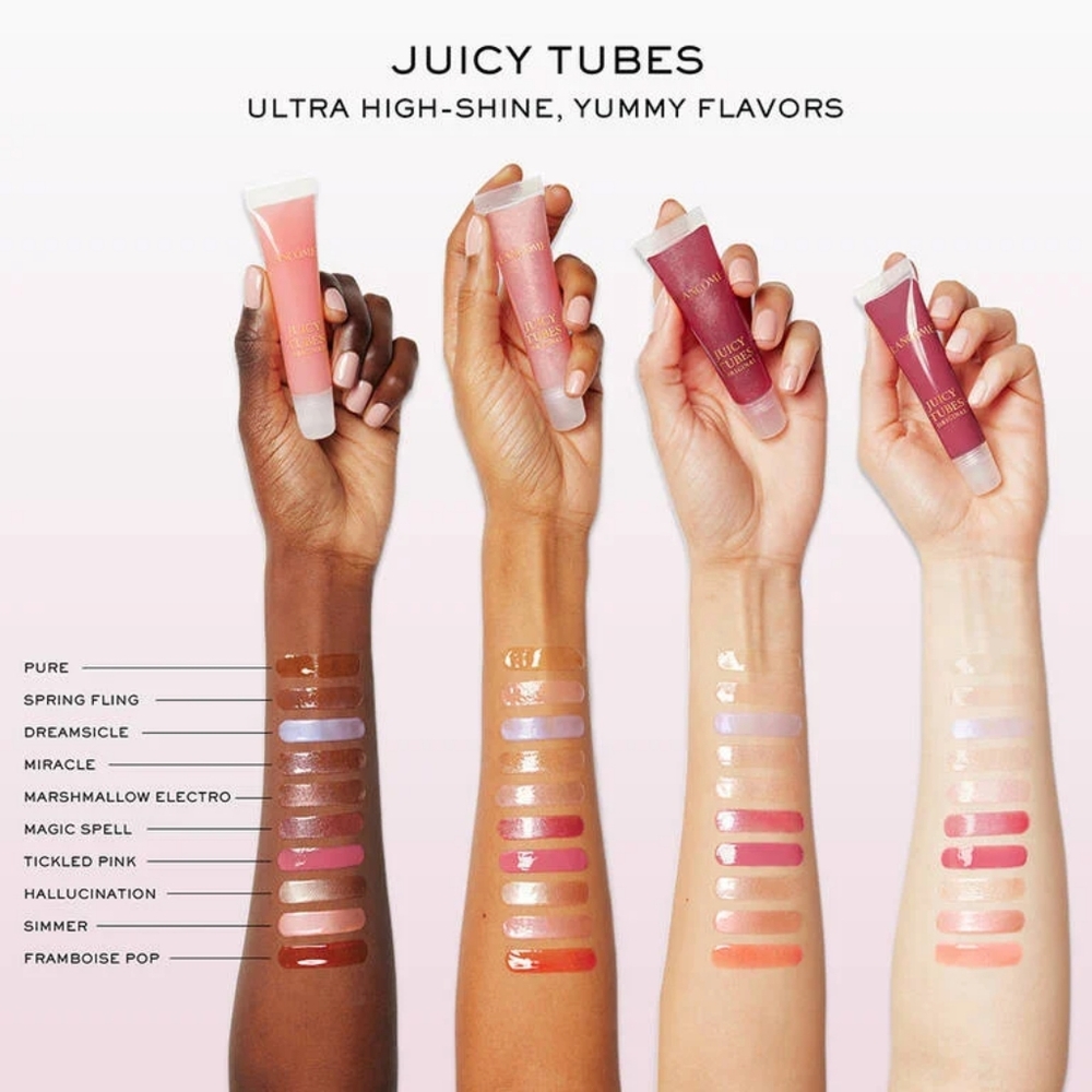 Lancôme Juicy Tubes Smoothie Simmer Nude Sparkle Plump Shine Lip Gloss .28oz - Picture 12 of 15